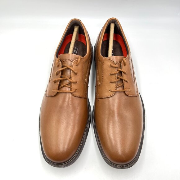 9W 9 WIDE WIDTH Rockport Mens Tanner Plain Toe Brown Leather Oxfords Dress Shoes main image 5